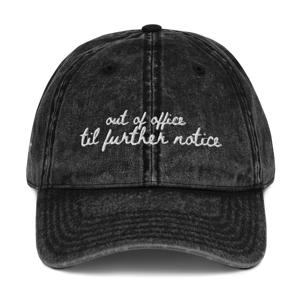 "Out of Office til Further Notice" - Funny Travel Hat for Beach Lovers - mock up