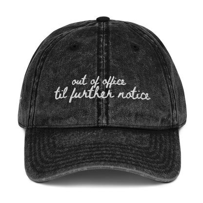 "Out of Office til Further Notice" - Funny Travel Hat for Beach Lovers - mock up