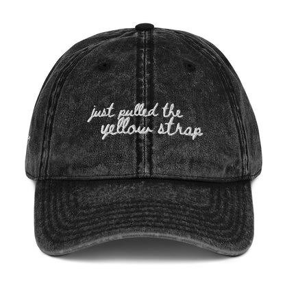 "Just pulled the yellow strap" Funny Travel Hat for Theme Park Lovers - mockup