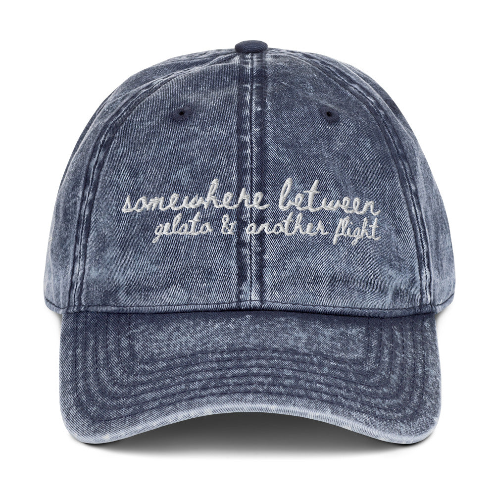 "Somewhere between gelato and another flight" Funny Hat for Travel Lovers - Mock Up