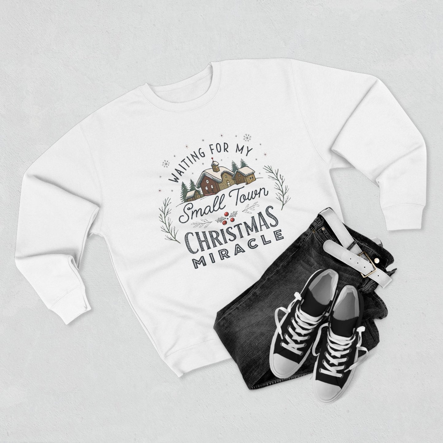Waiting on my Small Town Christmas Miracle Christmas Sweatshirt - Out of Office Outfitters - Sweatshirt