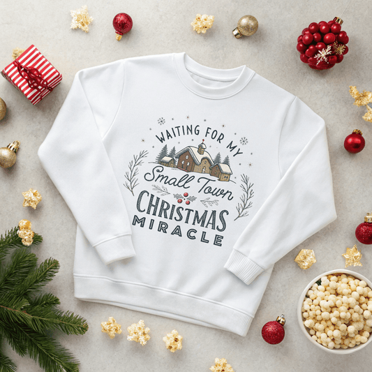 Waiting on my Small Town Christmas Miracle Christmas Sweatshirt - Out of Office Outfitters - Sweatshirt