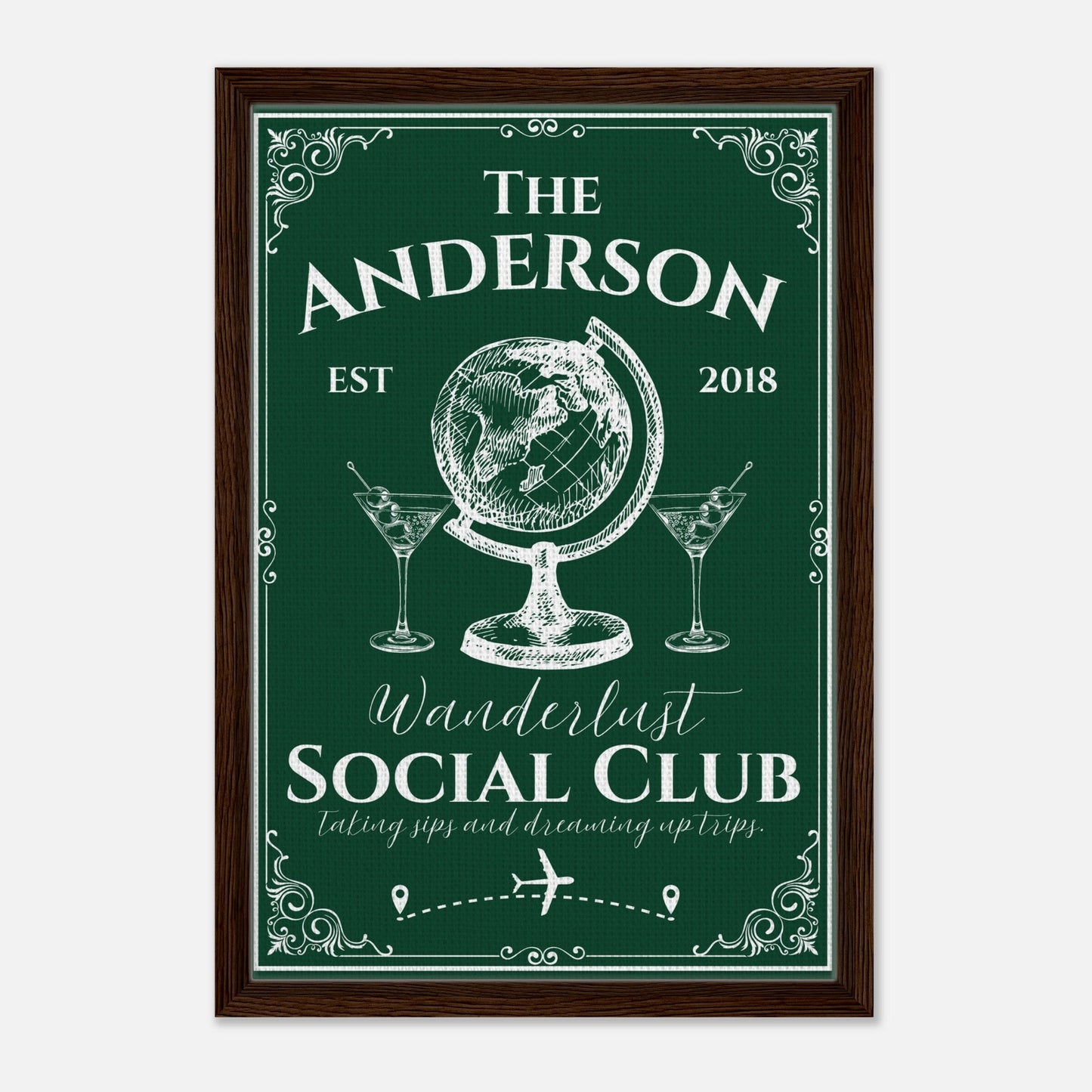 Wanderlust Social Club Framed Canvas - Out of Office Outfitters - Print Material