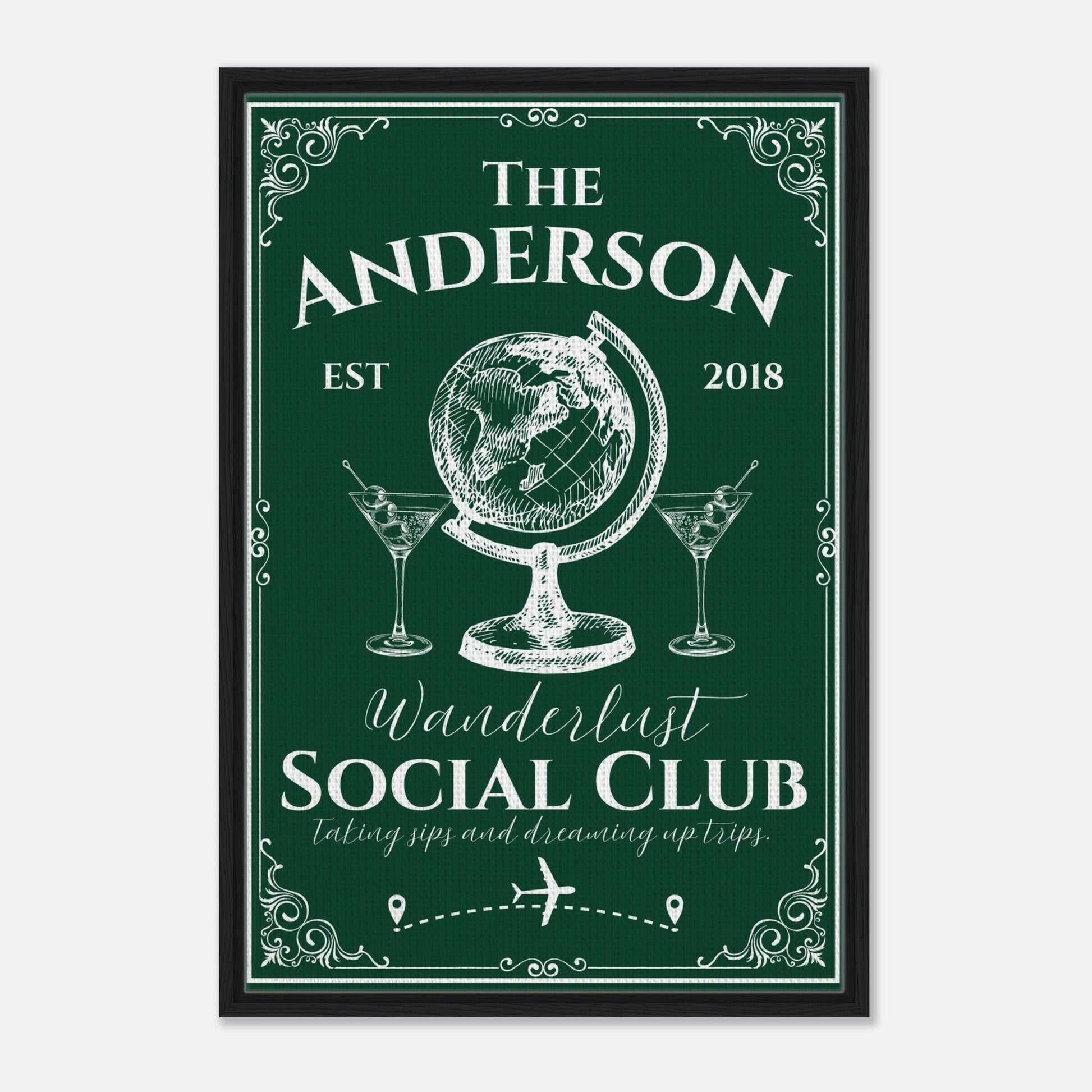 Wanderlust Social Club Framed Canvas - Out of Office Outfitters - Print Material