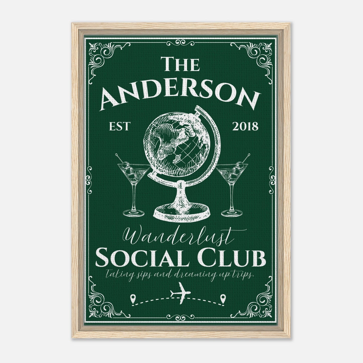 Wanderlust Social Club Framed Canvas - Out of Office Outfitters - Print Material