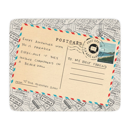 Warm Sherpa Postcard Blanket Featuring Your Handwritten Message - Out of Office Outfitters - Home Decor