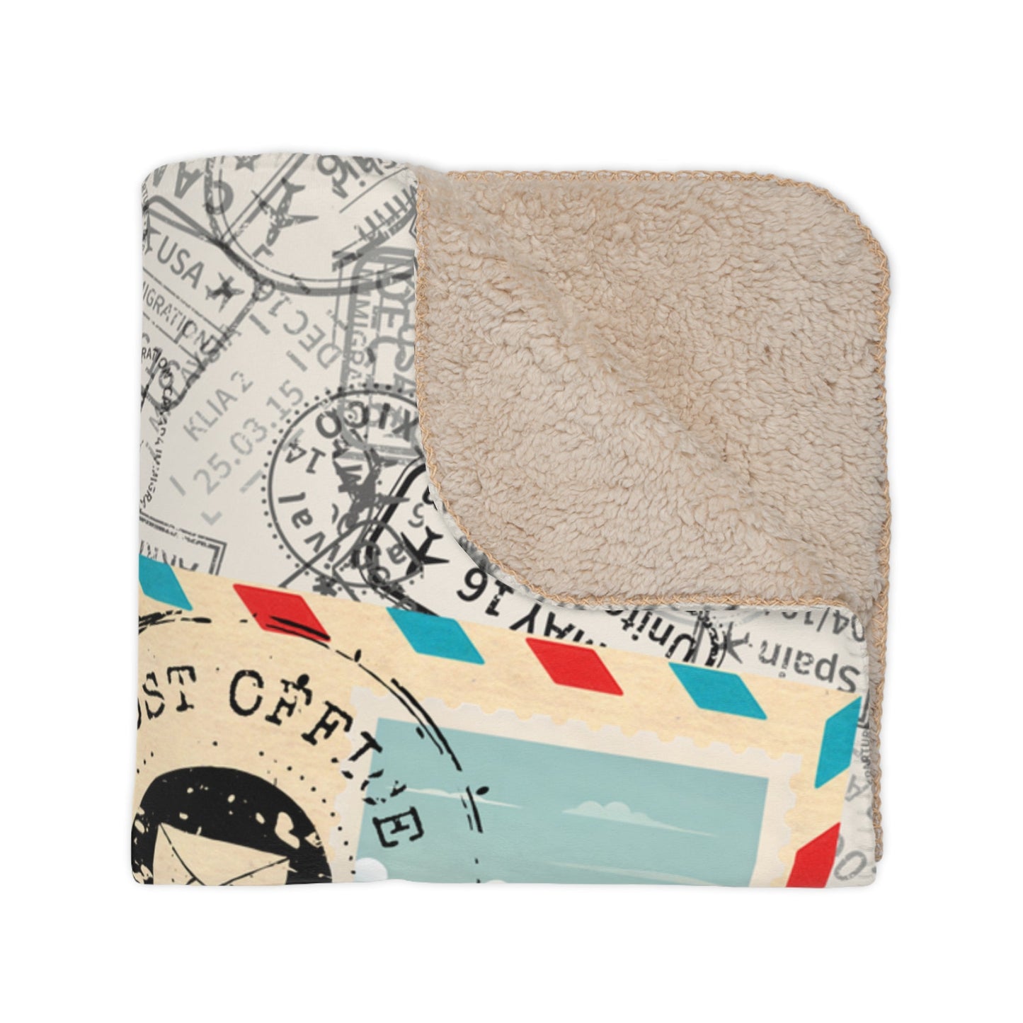 Warm Sherpa Postcard Blanket Featuring Your Handwritten Message - Out of Office Outfitters - Home Decor