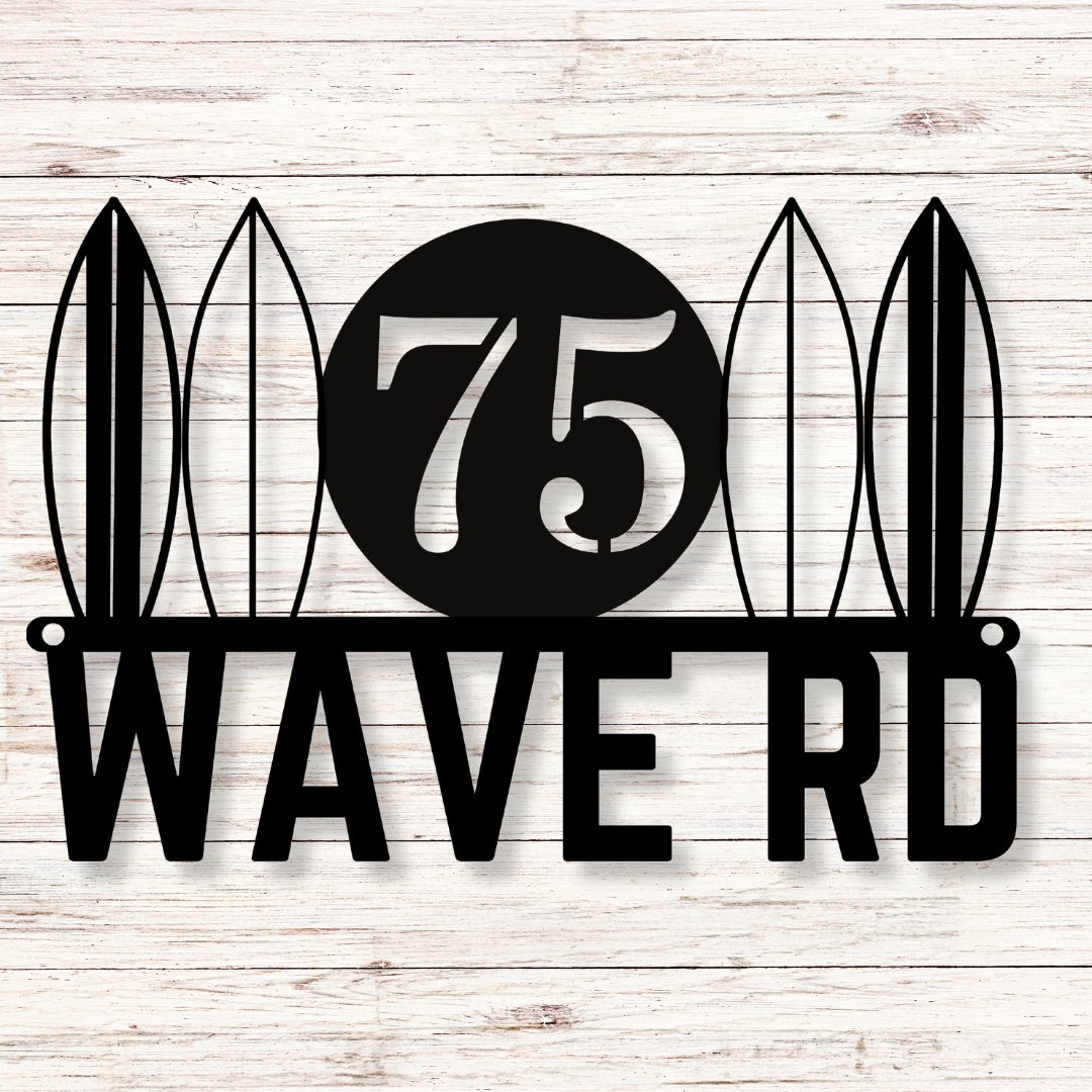 Wave Road Metal Sign (Personalize Me!) - Out of Office Outfitters - Die - Cut Sign