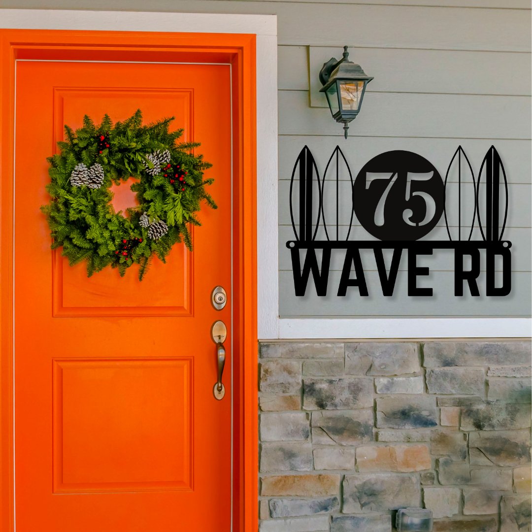 Wave Road Metal Sign (Personalize Me!) - Out of Office Outfitters - Die - Cut Sign