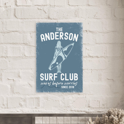 Waves Before Worries Surf Club Poster - Out of Office Outfitters - Print Material