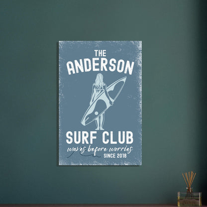 Waves Before Worries Surf Club Poster - Out of Office Outfitters - Print Material