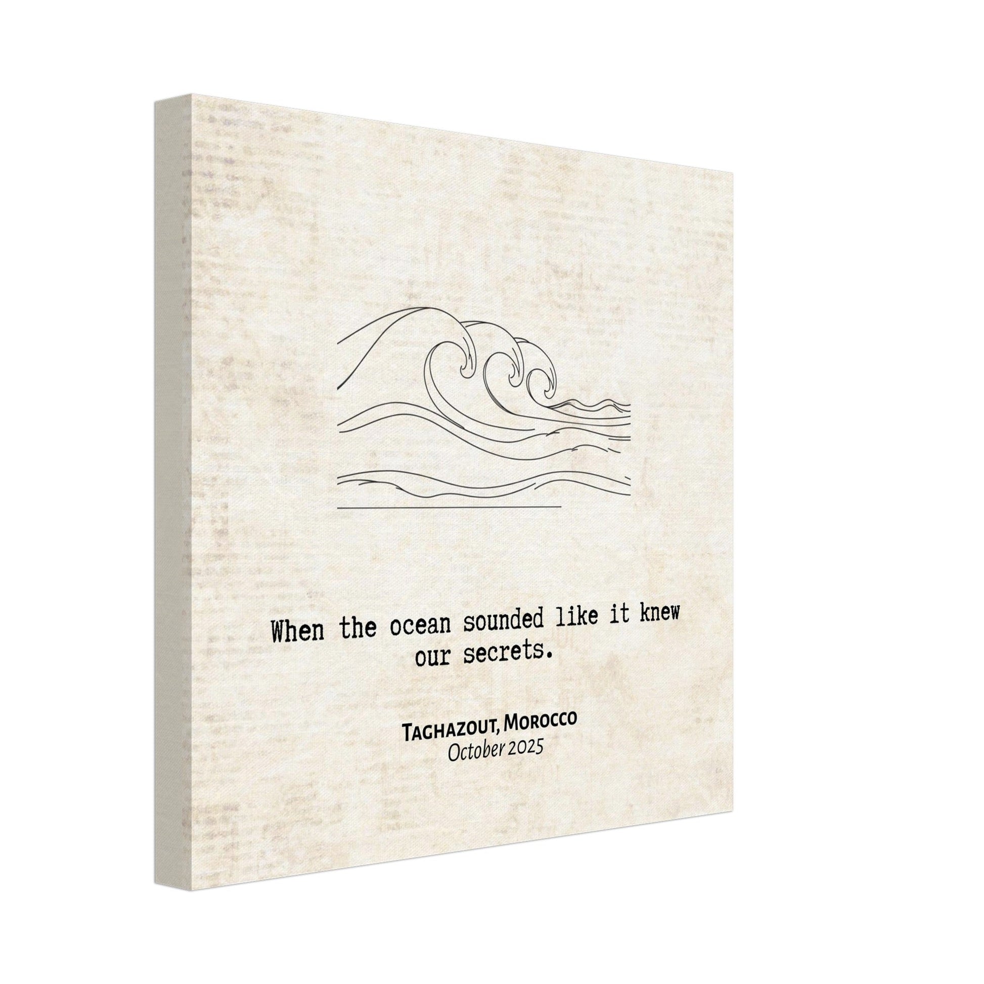 "When the Ocean Knew Our Secrets" - Personalized Travel Micro Memory Canvas - Out of Office Outfitters - 