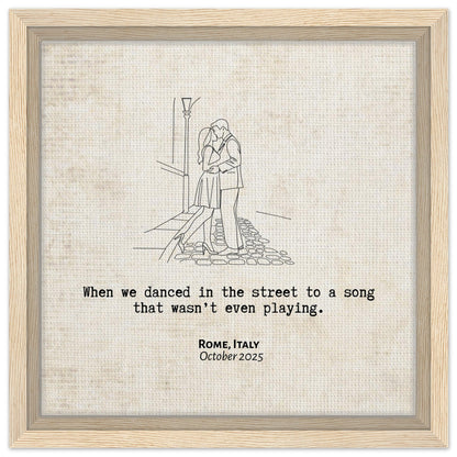 "When We Danced In the Street" - Personalized Travel Micro Memory Framed Canvas - Out of Office Outfitters - Print Material