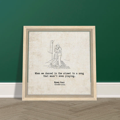 "When We Danced In the Street" - Personalized Travel Micro Memory Framed Canvas - Out of Office Outfitters - Print Material