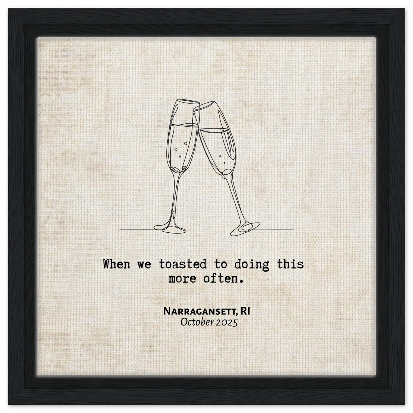 "When We Toasted to Doing this More" - Personalized Travel Micro Memory Framed Canvas - Out of Office Outfitters - Print Material