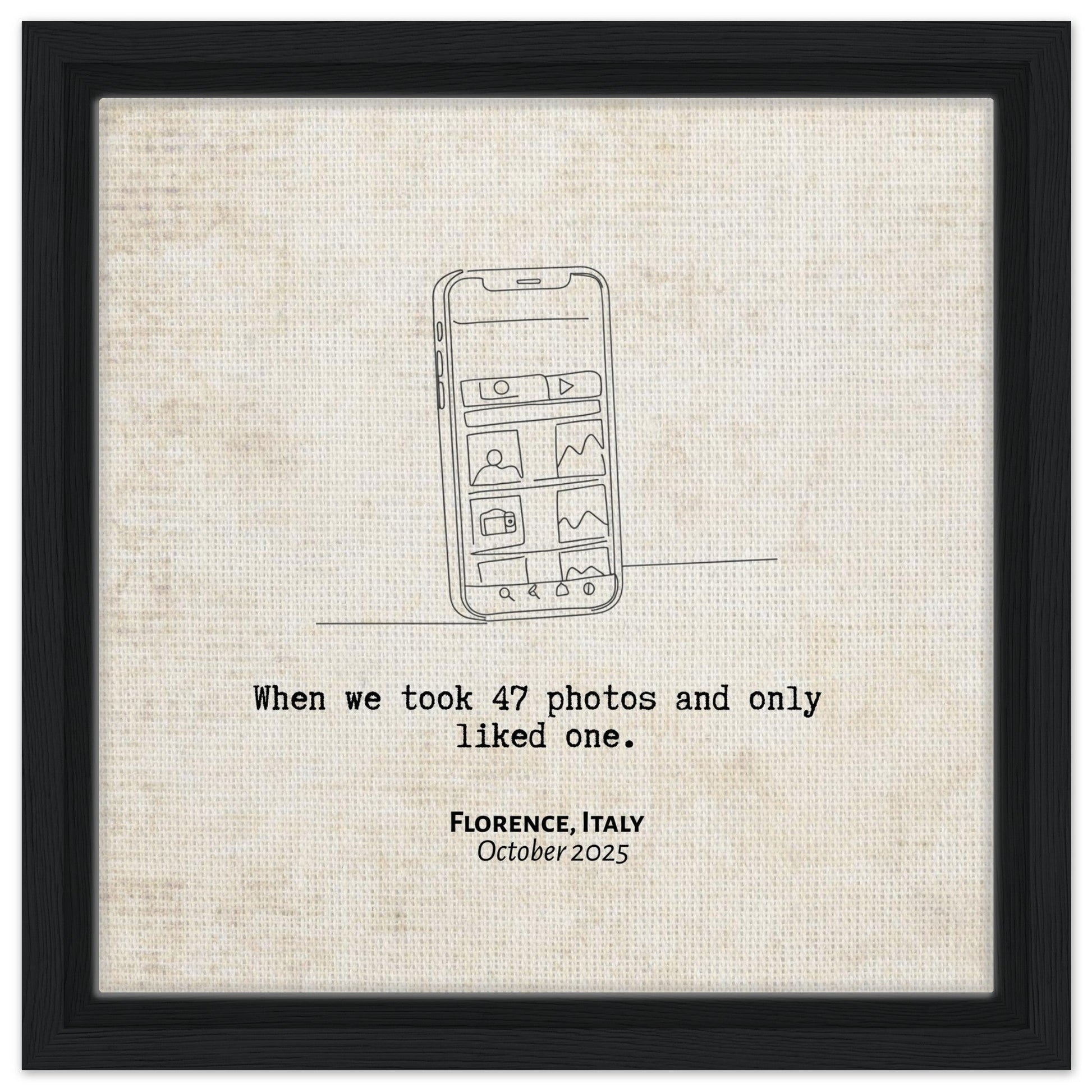 "When We Took 47 Photos and Only Liked One" - Personalized Travel Micro Memory Framed Canvas - Out of Office Outfitters - Print Material