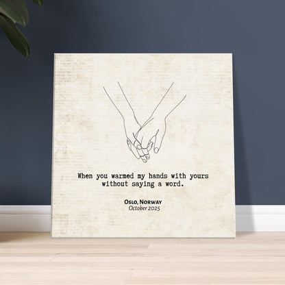 "When You Warmed My Hands" - Personalized Travel Micro Memory Canvas - Out of Office Outfitters - 