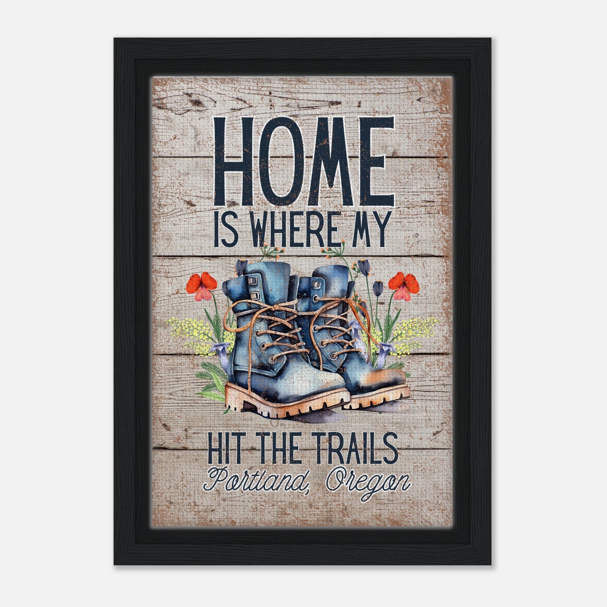 Where My Boots Hit the Trails Framed Canvas - Out of Office Outfitters - Print Material