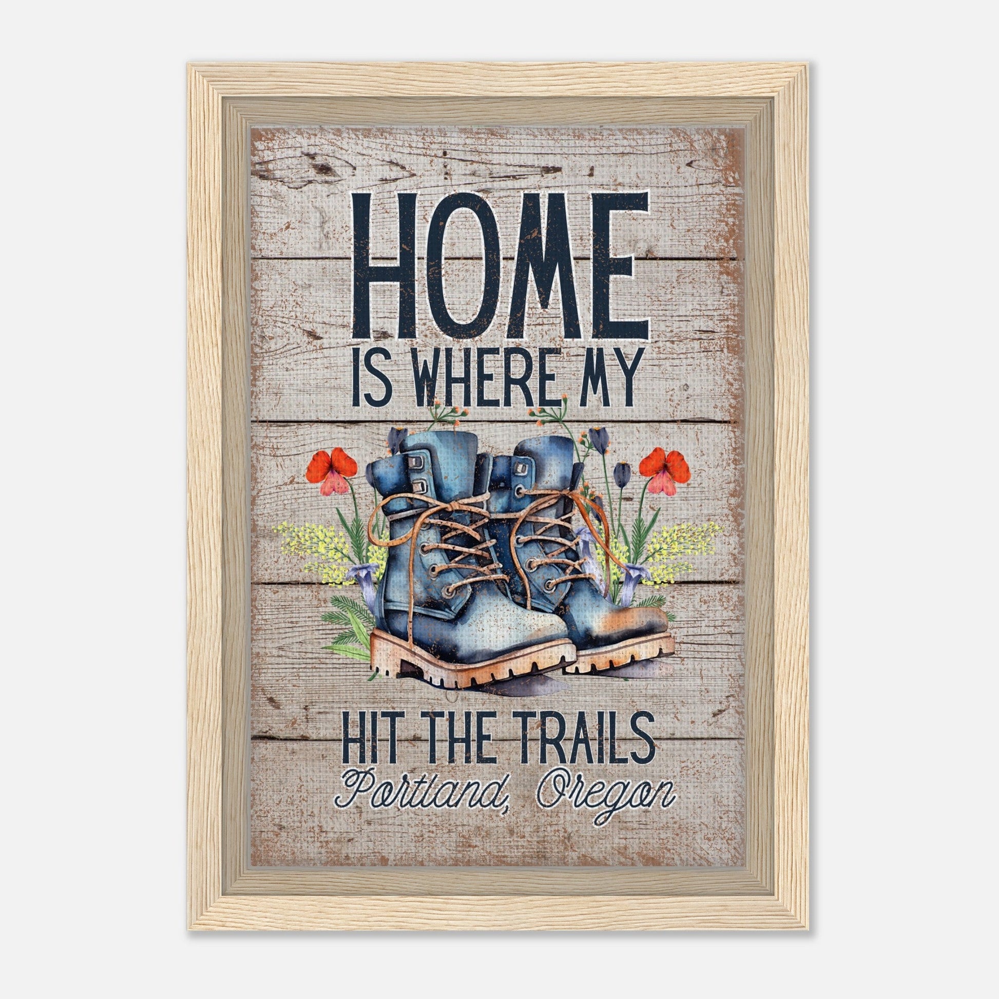 Where My Boots Hit the Trails Framed Canvas - Out of Office Outfitters - Print Material