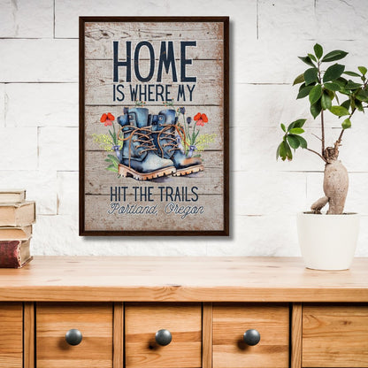 Where My Boots Hit the Trails Framed Canvas - Out of Office Outfitters - Print Material