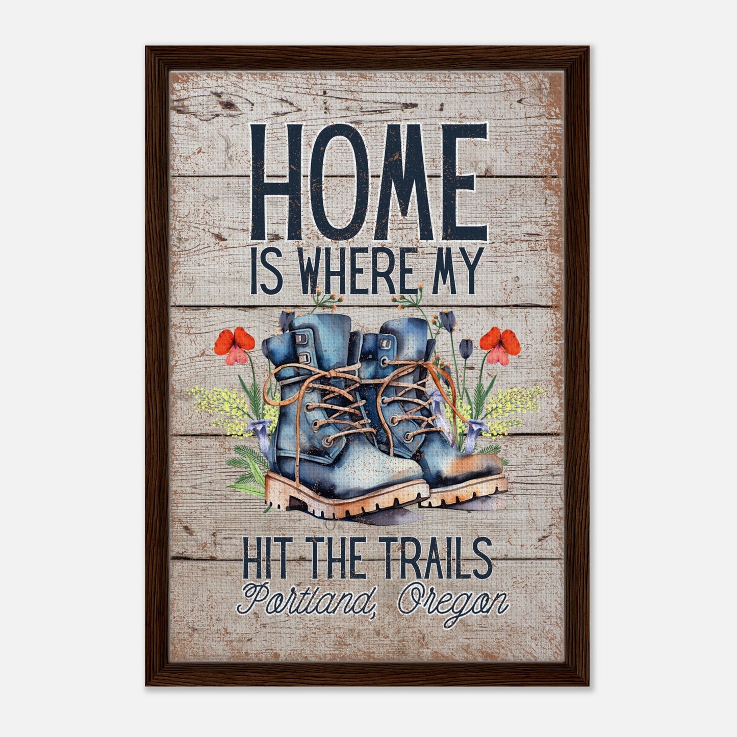 Where My Boots Hit the Trails Framed Canvas - Out of Office Outfitters - Print Material