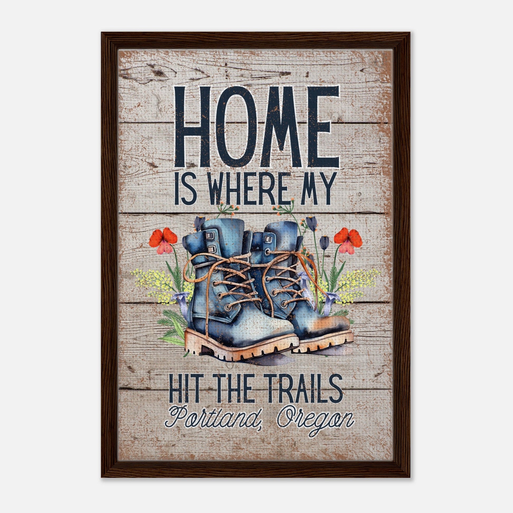 Where My Boots Hit the Trails Framed Canvas - Out of Office Outfitters - Print Material