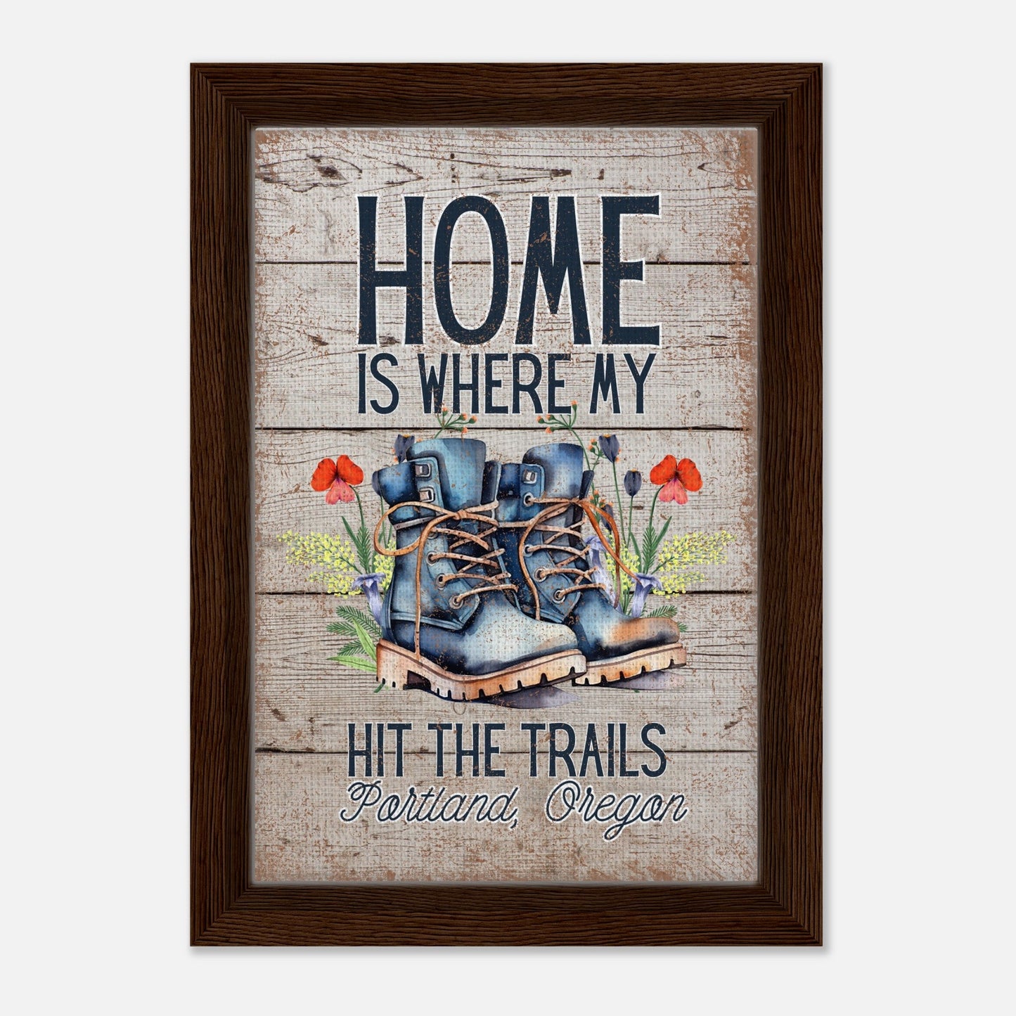 Where My Boots Hit the Trails Framed Canvas - Out of Office Outfitters - Print Material