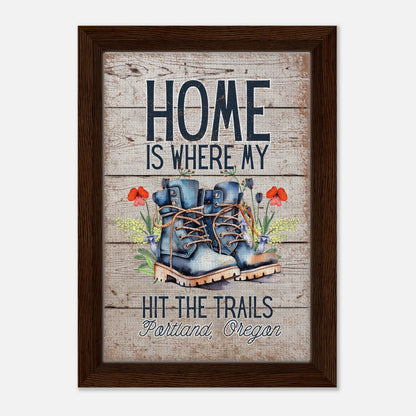 Where My Boots Hit the Trails Framed Canvas - Out of Office Outfitters - Print Material