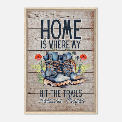 Where My Boots Hit the Trails Framed Canvas - Out of Office Outfitters - Print Material