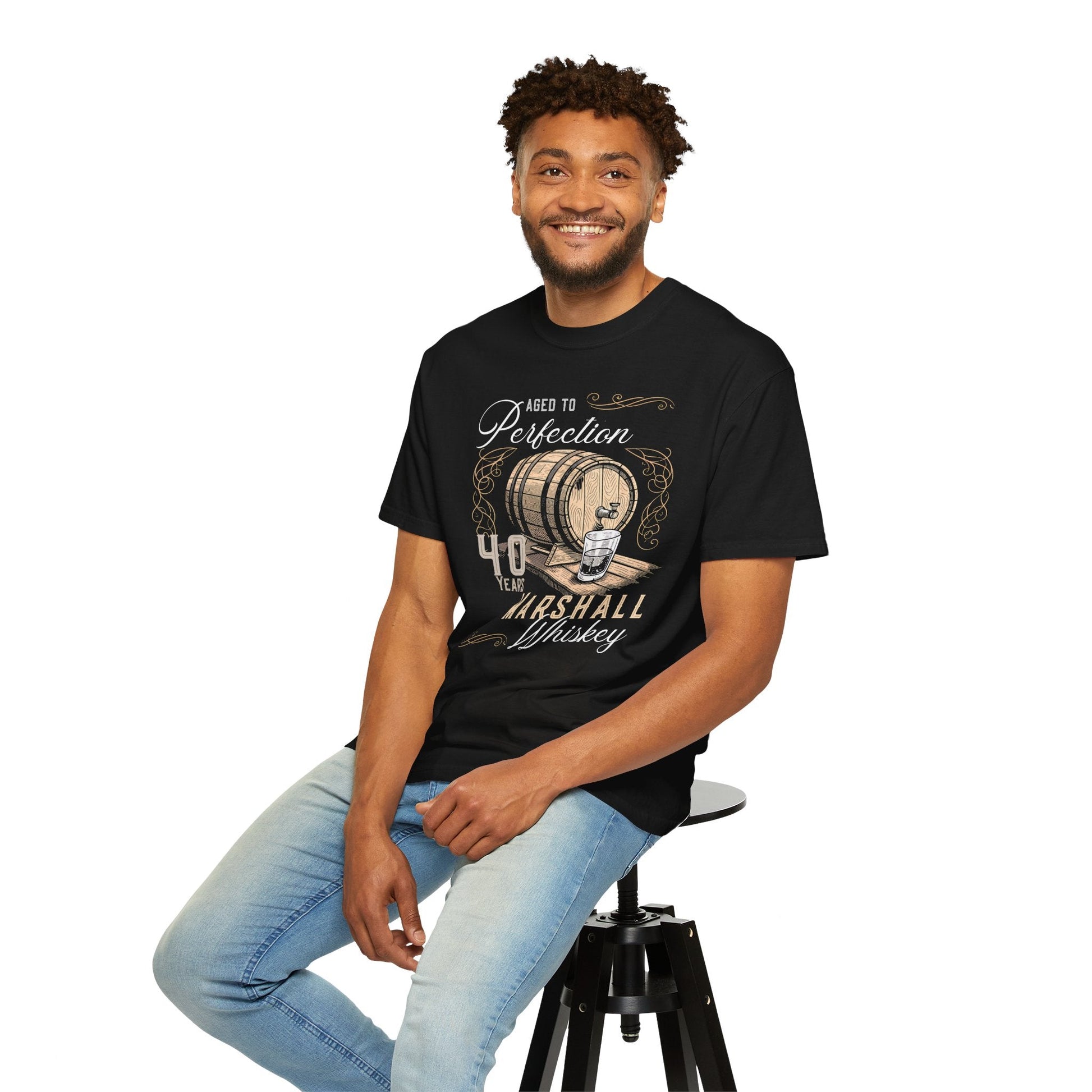 Whiskey Aged to Perfection Personalized Birthday Tshirt - Out of Office Outfitters - T-Shirt