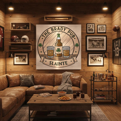 Whiskey Irish Pub Brushed Aluminum Bar Sign - Out of Office Outfitters - Print Material