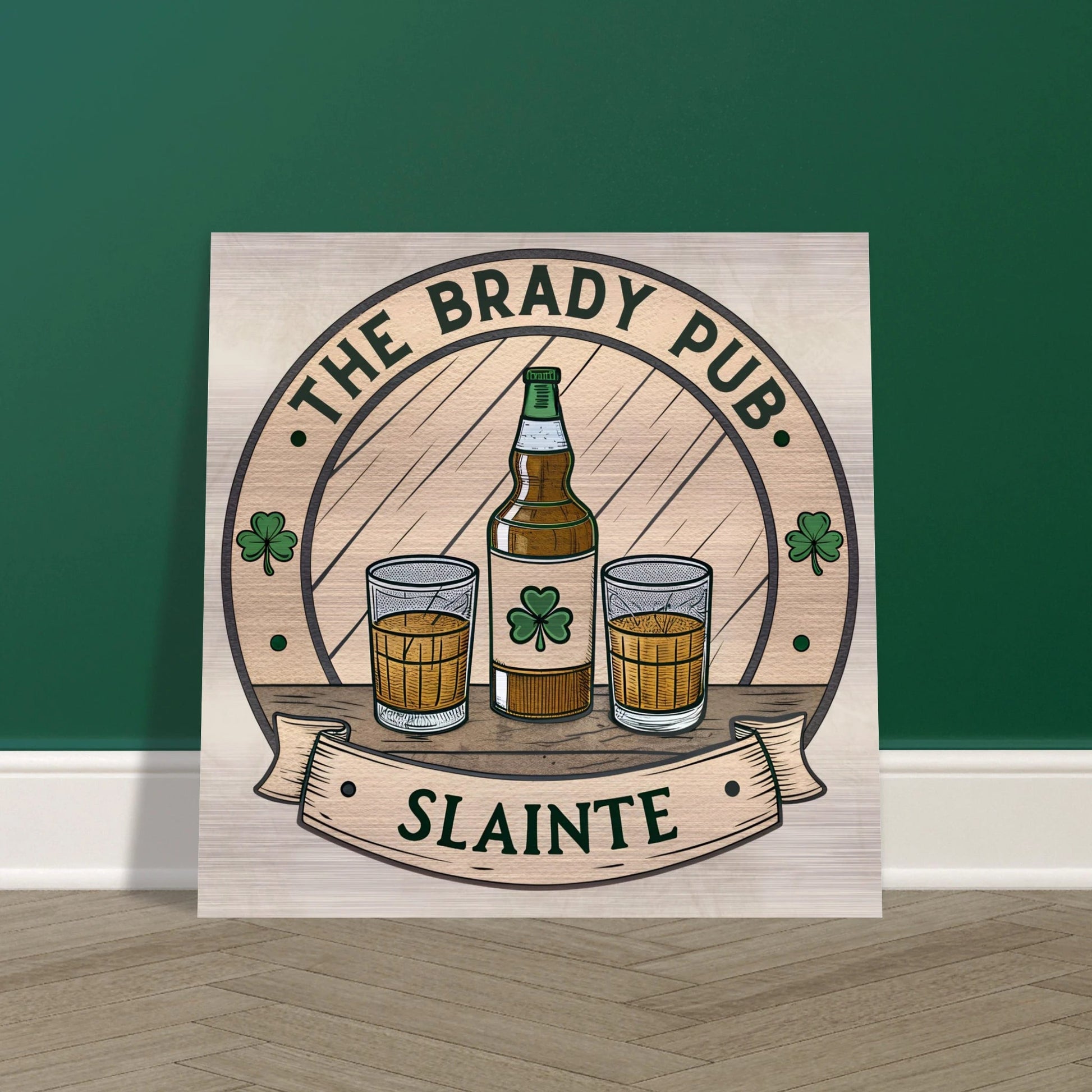 Whiskey Irish Pub Brushed Aluminum Bar Sign - Out of Office Outfitters - Print Material
