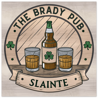 Whiskey Irish Pub Brushed Aluminum Bar Sign - Out of Office Outfitters - Print Material