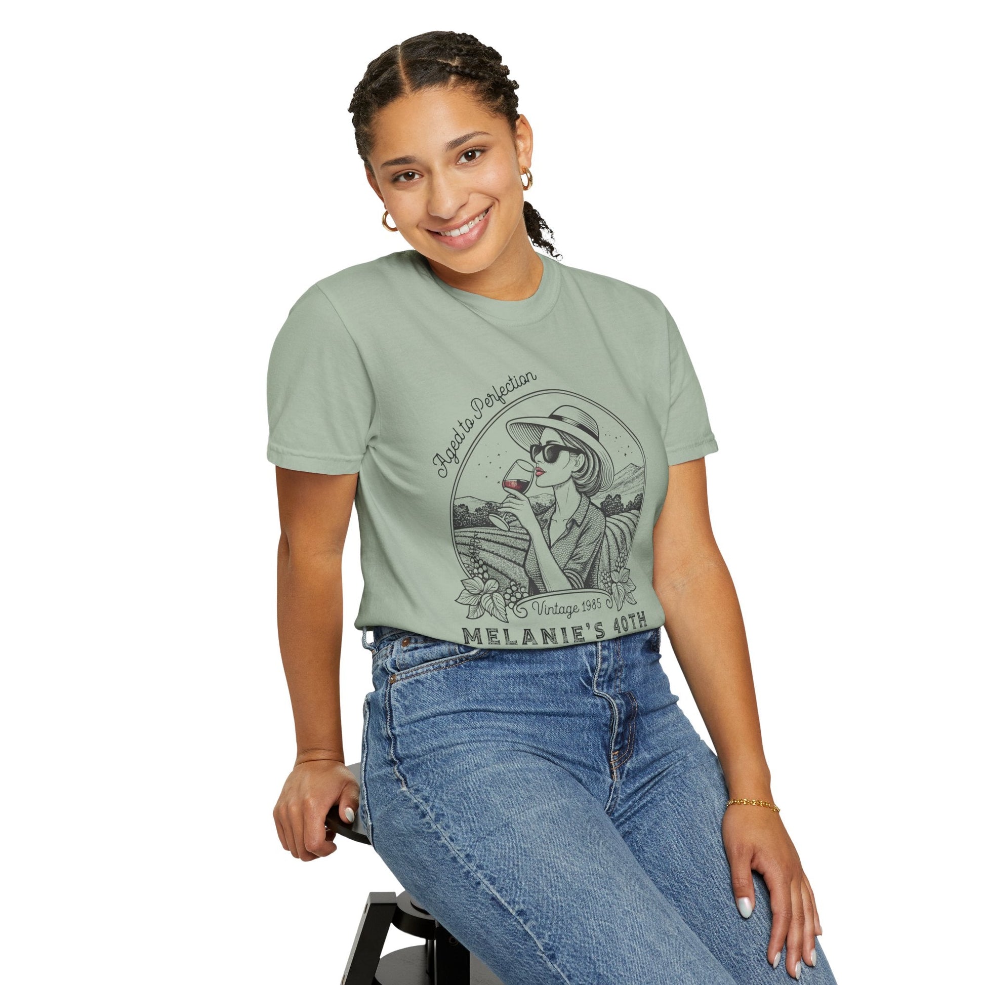 Wine Vintage Aged to Perfection Personalized Birthday T-Shirt - Out of Office Outfitters - T-Shirt