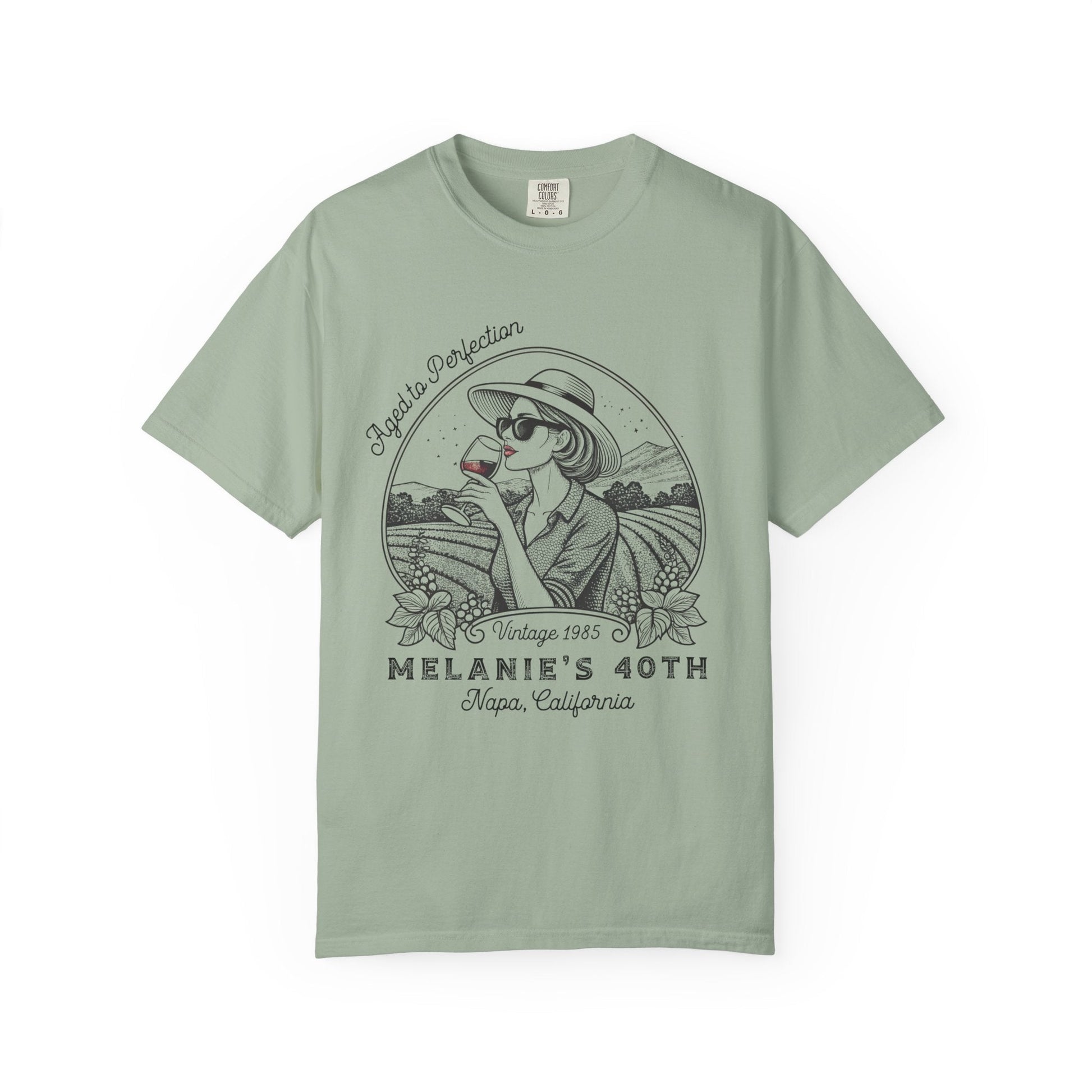 Wine Vintage Aged to Perfection Personalized Birthday T-Shirt - Out of Office Outfitters - T-Shirt