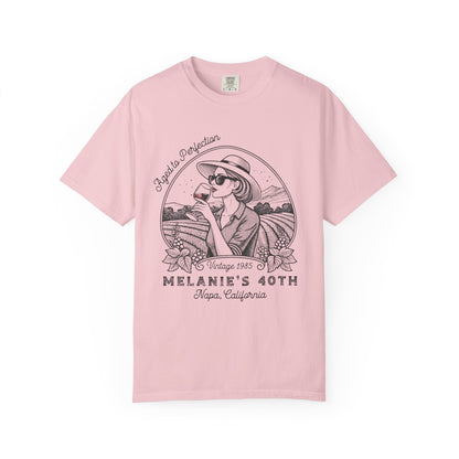 Wine Vintage Aged to Perfection Personalized Birthday T-Shirt - Out of Office Outfitters - T-Shirt