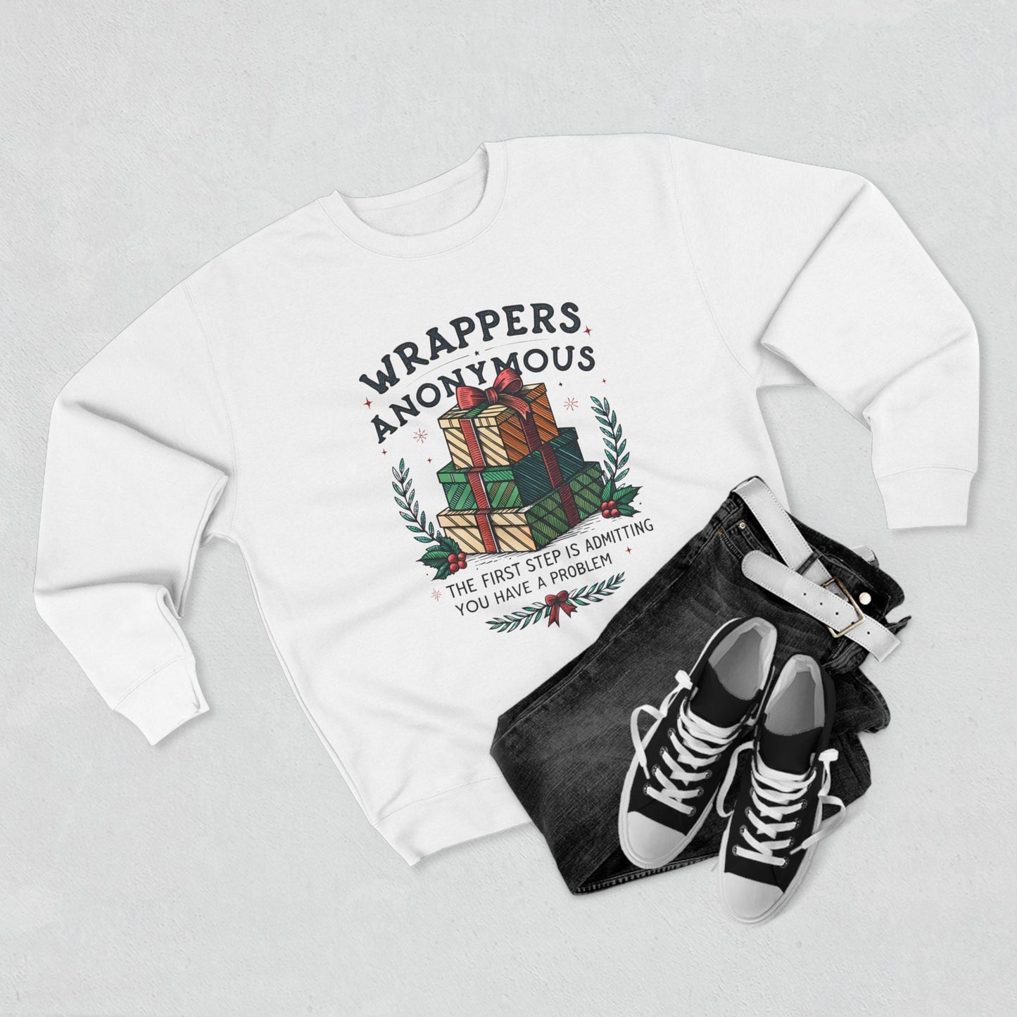 Wrappers Anonymous Christmas Sweatshirt - Out of Office Outfitters - Sweatshirt