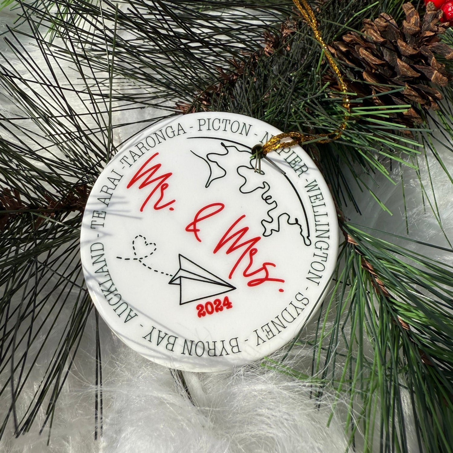 Year of Adventures Ceramic Ornament with Optional Photo - Out of Office Outfitters - Home Decor