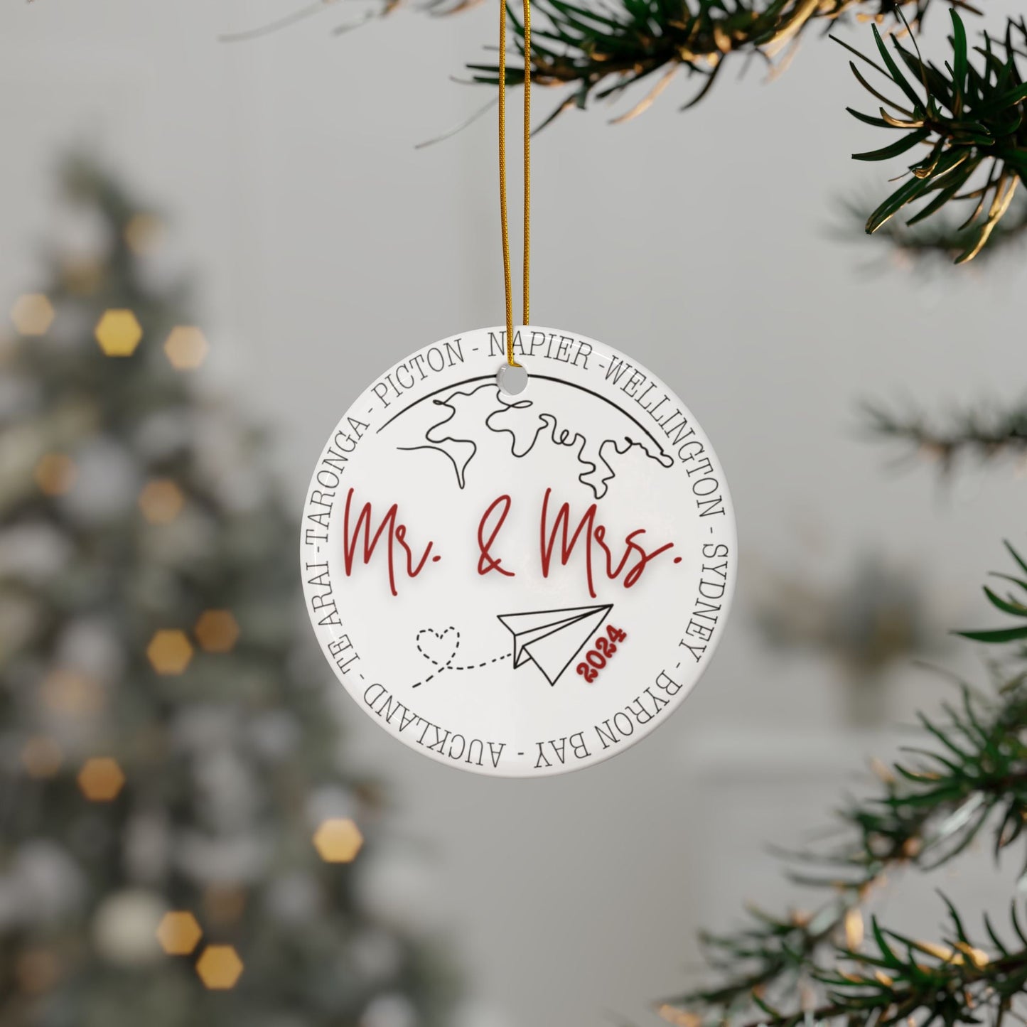 Year of Adventures Ceramic Ornament with Optional Photo - Out of Office Outfitters - Home Decor